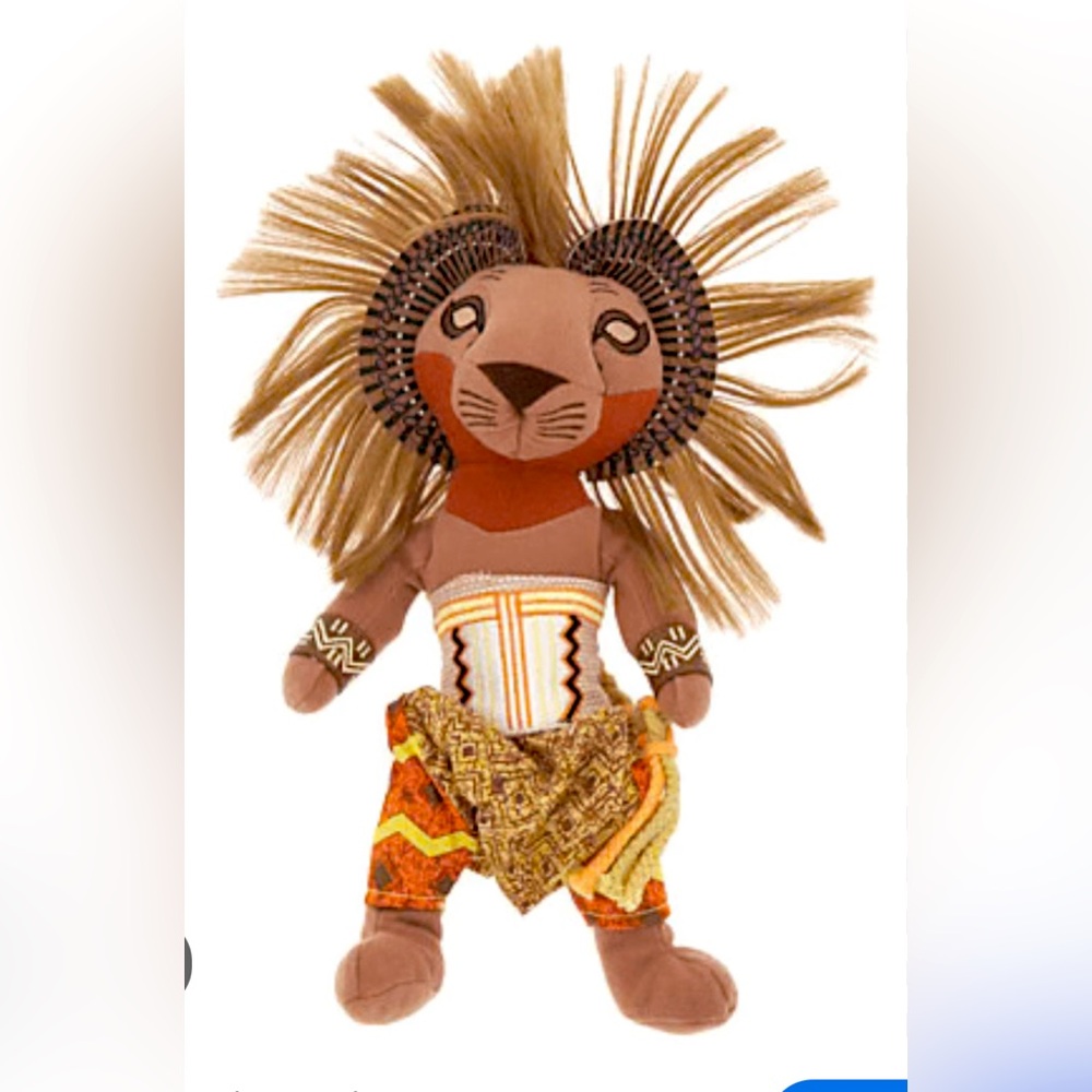 NWT Disney The Lion King Broadway Musical Simba Stuffed Toy Animal 12 Inches.